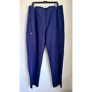 FIGS Navy Blue Axim Cargo Straight Leg 7-Pocket Scrub Pants Mens XXL Tall